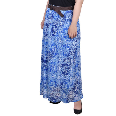Plus Size Chiffon Maxi Skirt