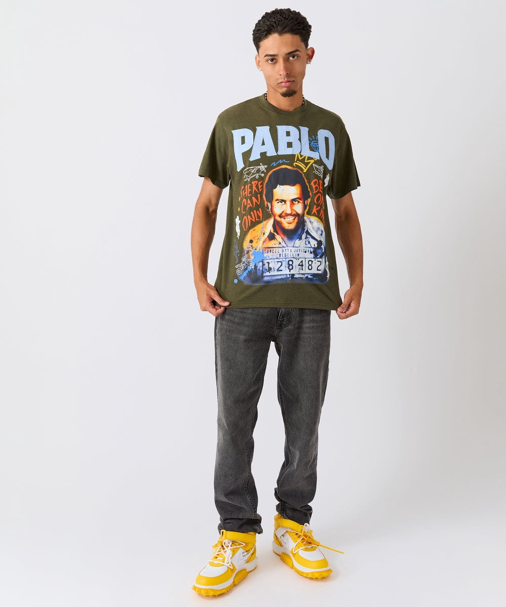  Reason Clothing Pablo Graffiti Applique Short Sleeve Tee - Green - GREEN - Bonton