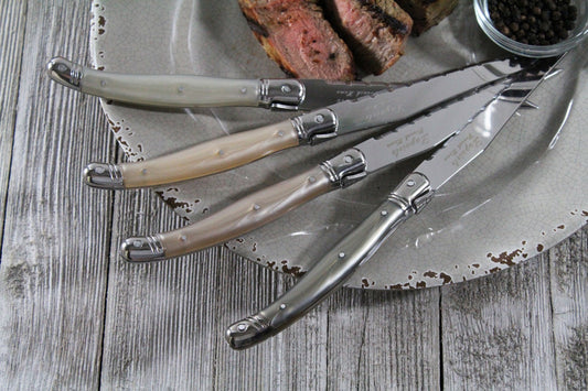 Set of 4 Laguiole Neutral Tones Steak Knives