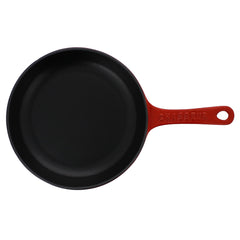 Chasseur  Cast Iron Fry Pan With Cast Iron Handle, 10.5-Inch, Red