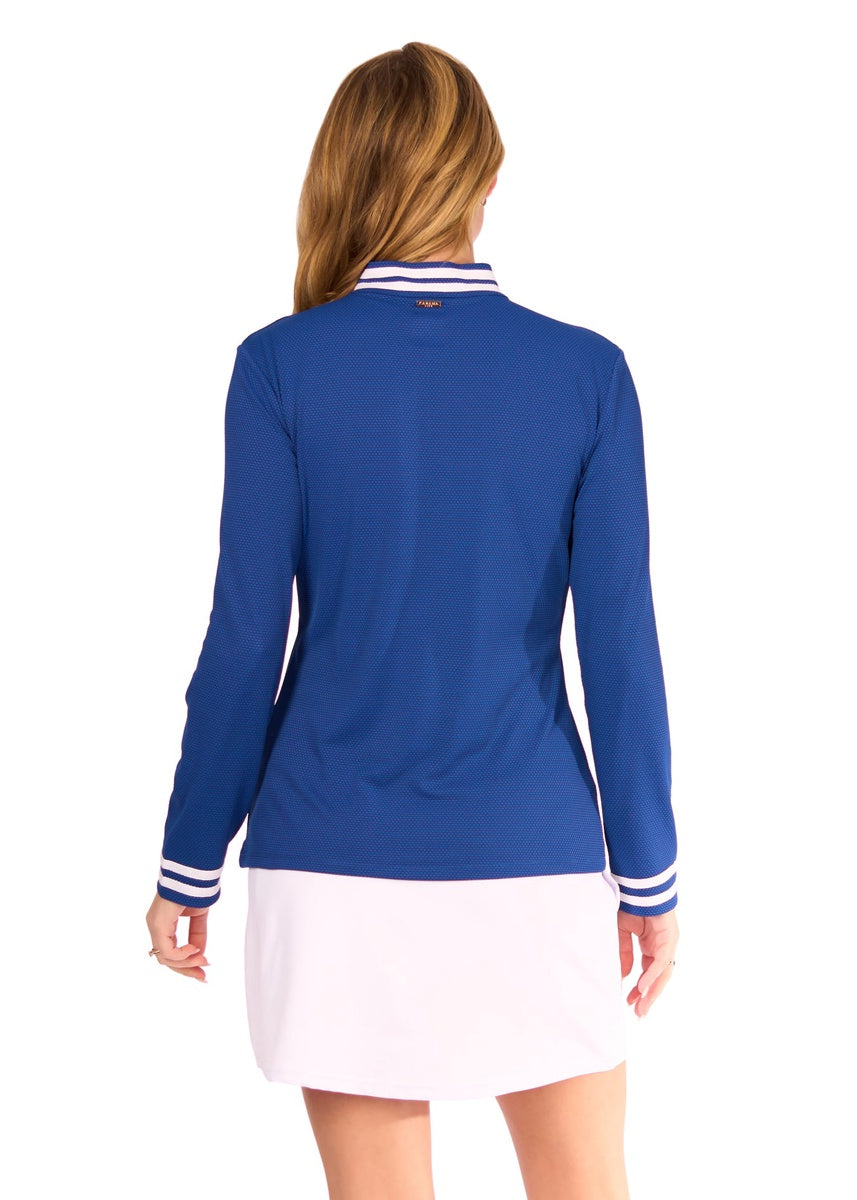  Cabana Life Navy Collared 1/4 Zip - XS - Bonton