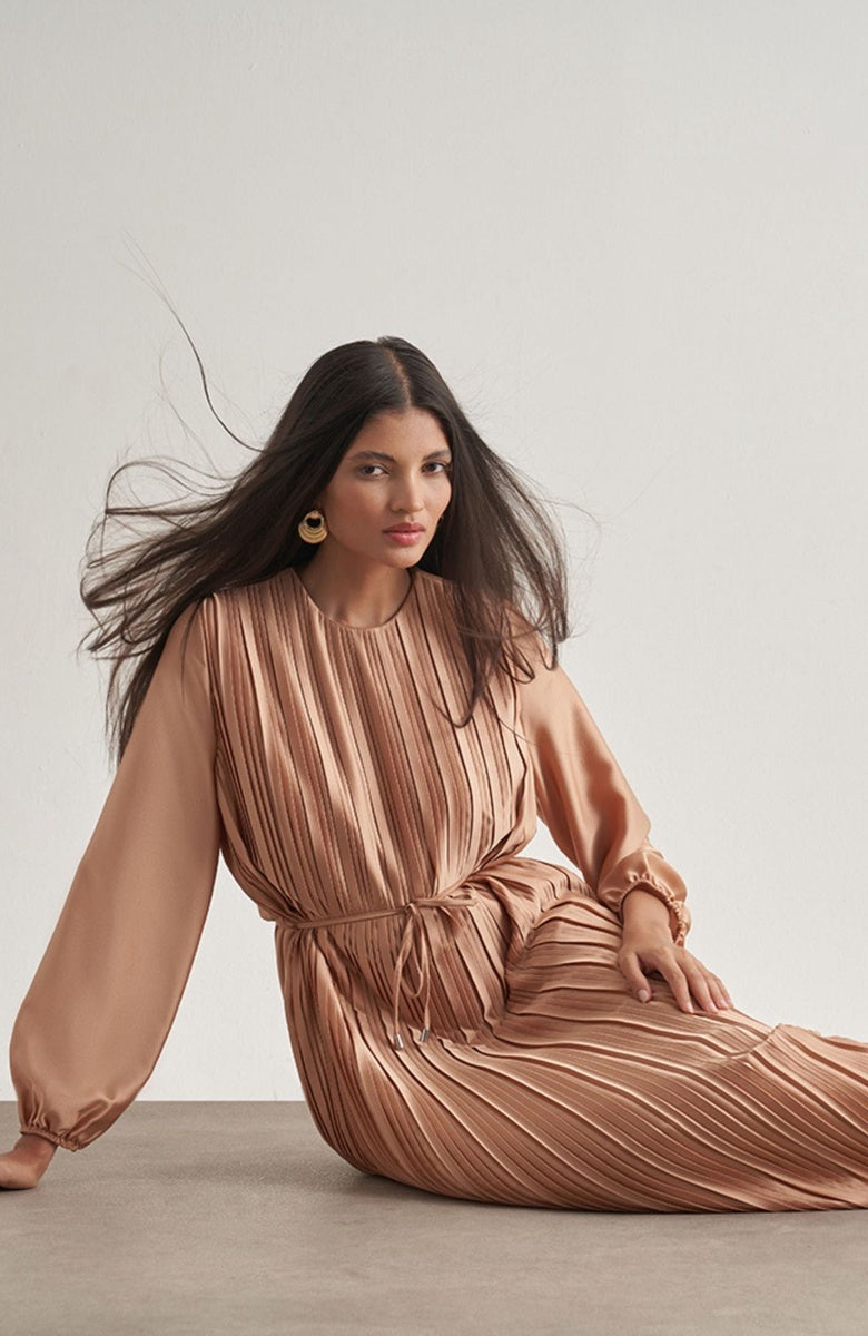  Mizalle Mizalle Maxi Dress - Beige - Bonton