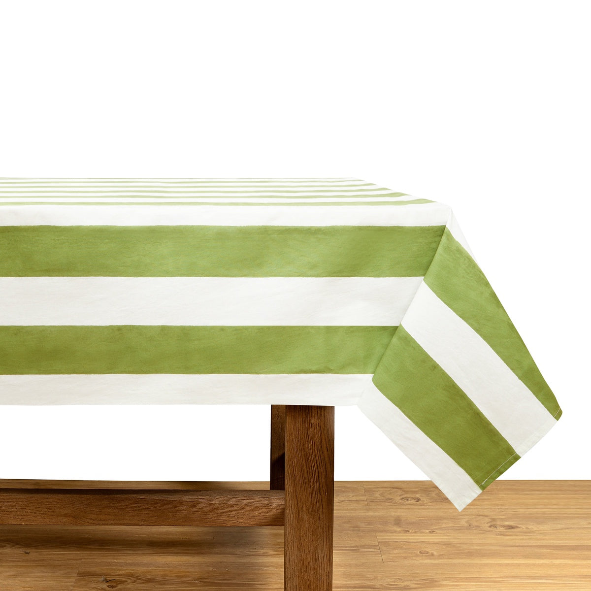  Caravan French Tablecloth St. Tropez Vert Stripes - 59 x 59 - Square - Seats 2-4 - Bonton