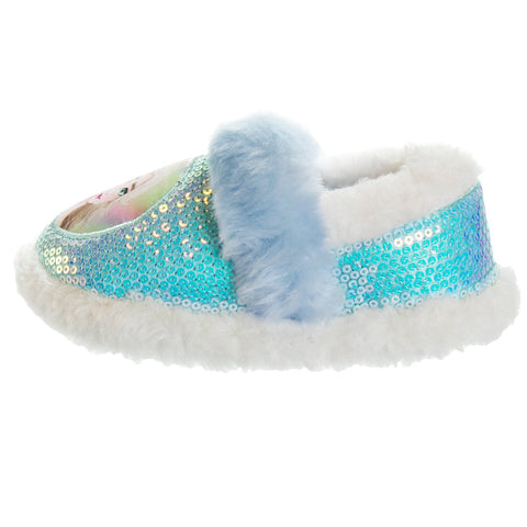 Disney Frozen Girls' Slippers - Elsa and Anna Plush Lightweight Warm Comfort Soft Aline House Shoes  Blue Purple (Sizes 5-12 Toddler)