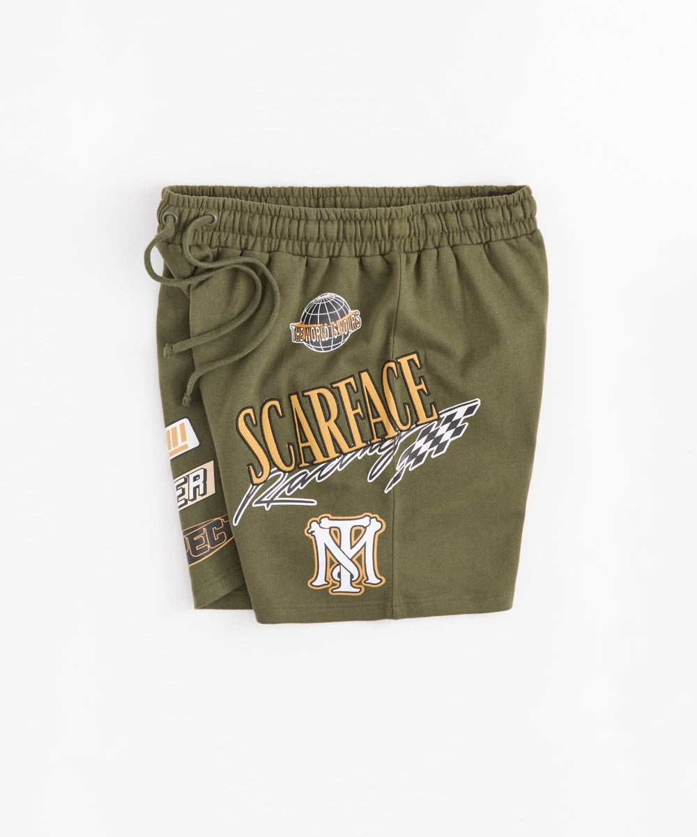  Reason Clothing Scarface Racing Short - Olive Green - OLIVE GREEN - Bonton