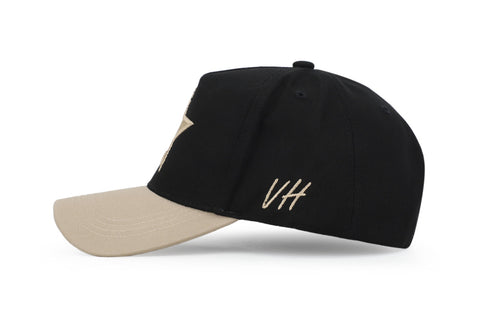 Vintage Havana Trucker Hat for Women & Men – Black & Khaki Adjustable Cap – Embroidered Star