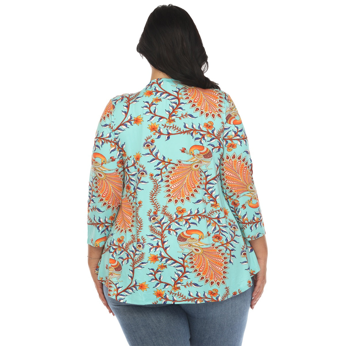  White Mark Plus Size Vibrant Boho Swing Top - 1X - Bonton