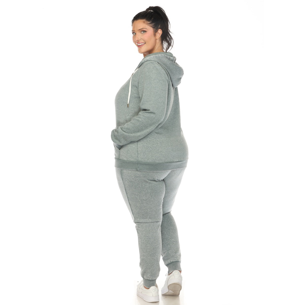  White Mark Plus Size Burnout Jogger Set - 1X - Bonton