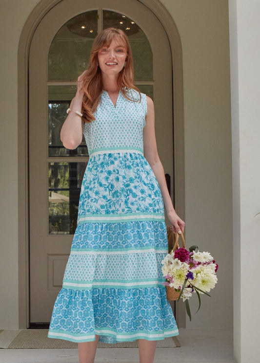 Rosemary Beach Sleeveless Tiered Maxi Dress