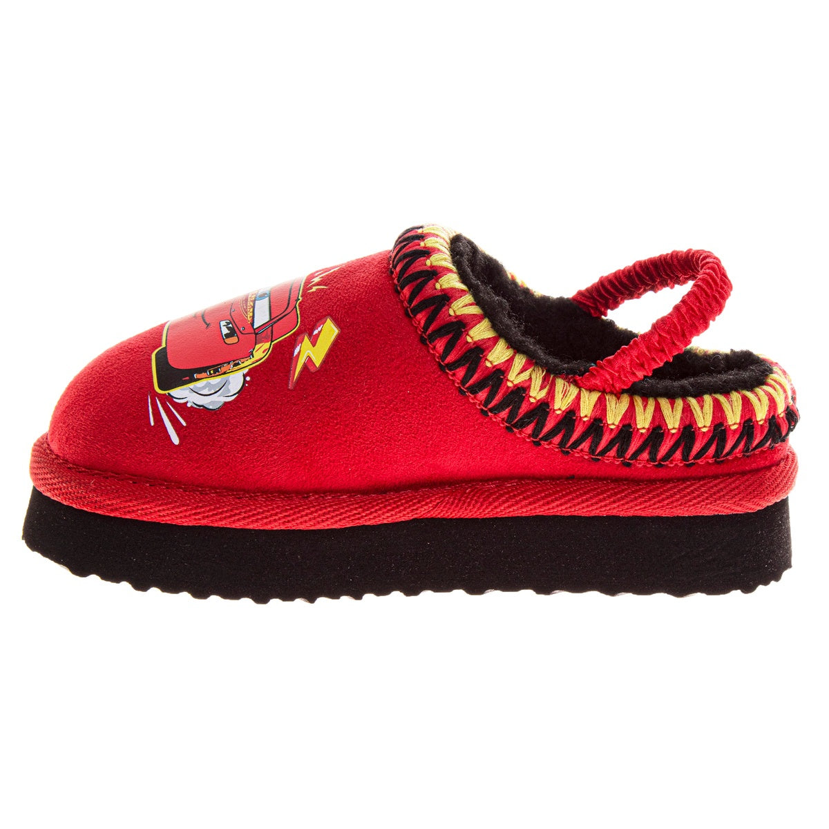  Josmo Disney Cars Snow Boys Slippers Lightning Mcqueen Boots Faux Fur Winter Mules Cozy Warm House Shoes (Toddlers) - 5-6 - Bonton