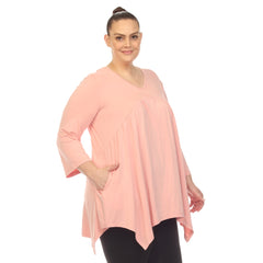 Plus Size Empire Waist V-Neck Tunic Top