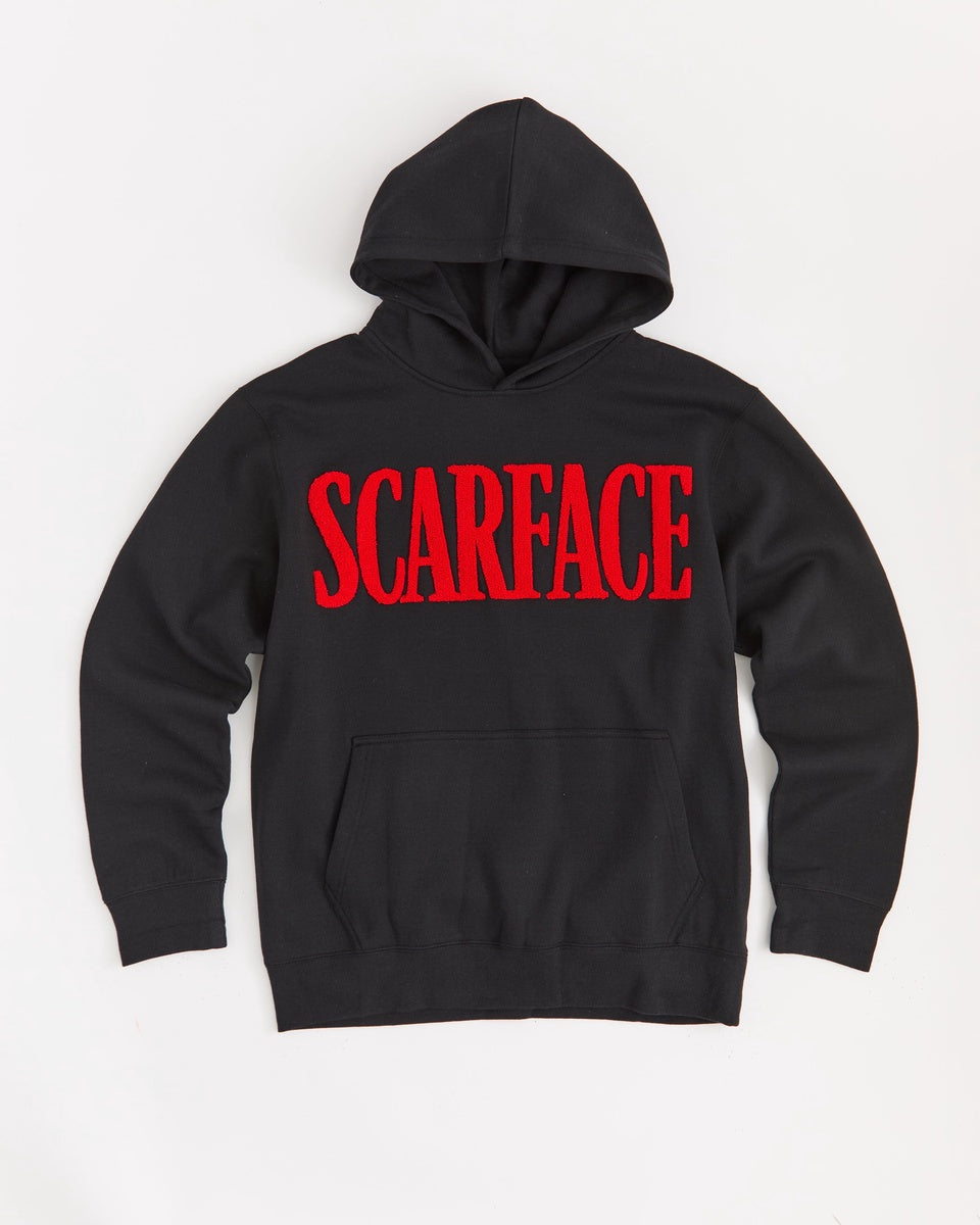  Reason Clothing Scarface Chenille Patched Hoodie - Black - BLACK - Bonton