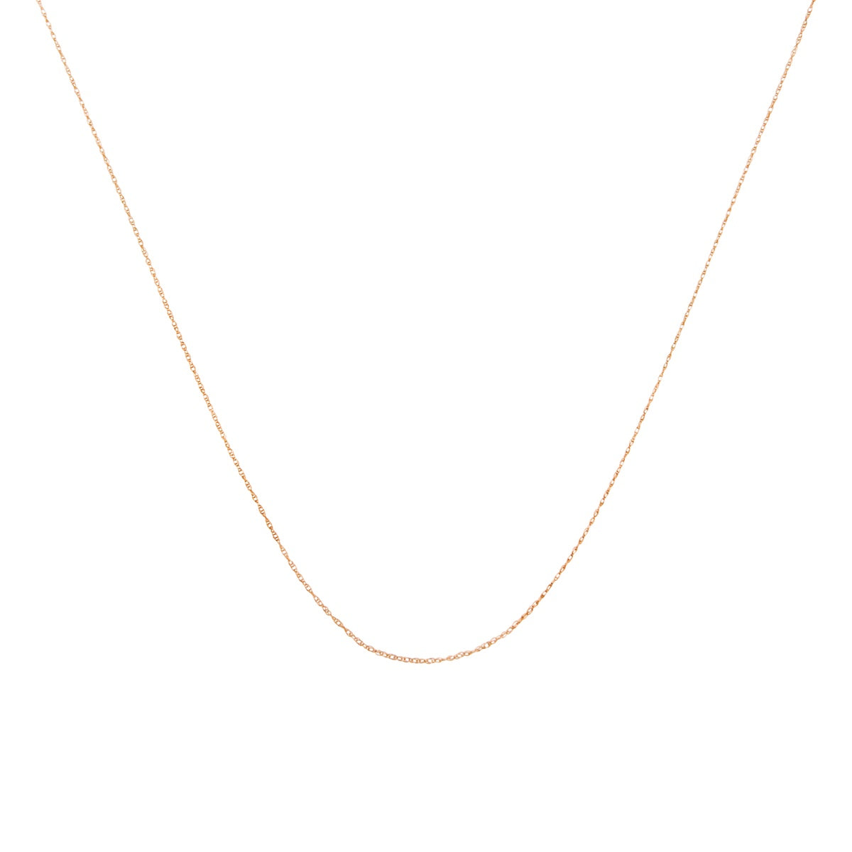  Haus of Brilliance Solid 10K Rose Gold 0.5Mm Rope Chain Necklace. Unisex Chain - Size 18