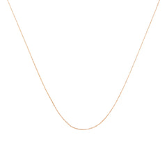 Solid 10K Rose Gold 0.5Mm Rope Chain Necklace. Unisex Chain - Size 16" Inches