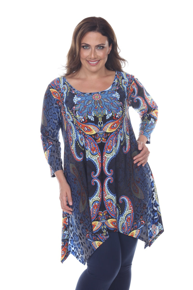  White Mark Plus Size Marlene Tunic Top - 1X - Bonton