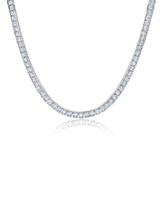 Princess Cut 3mm Tennis Necklace in Platinum