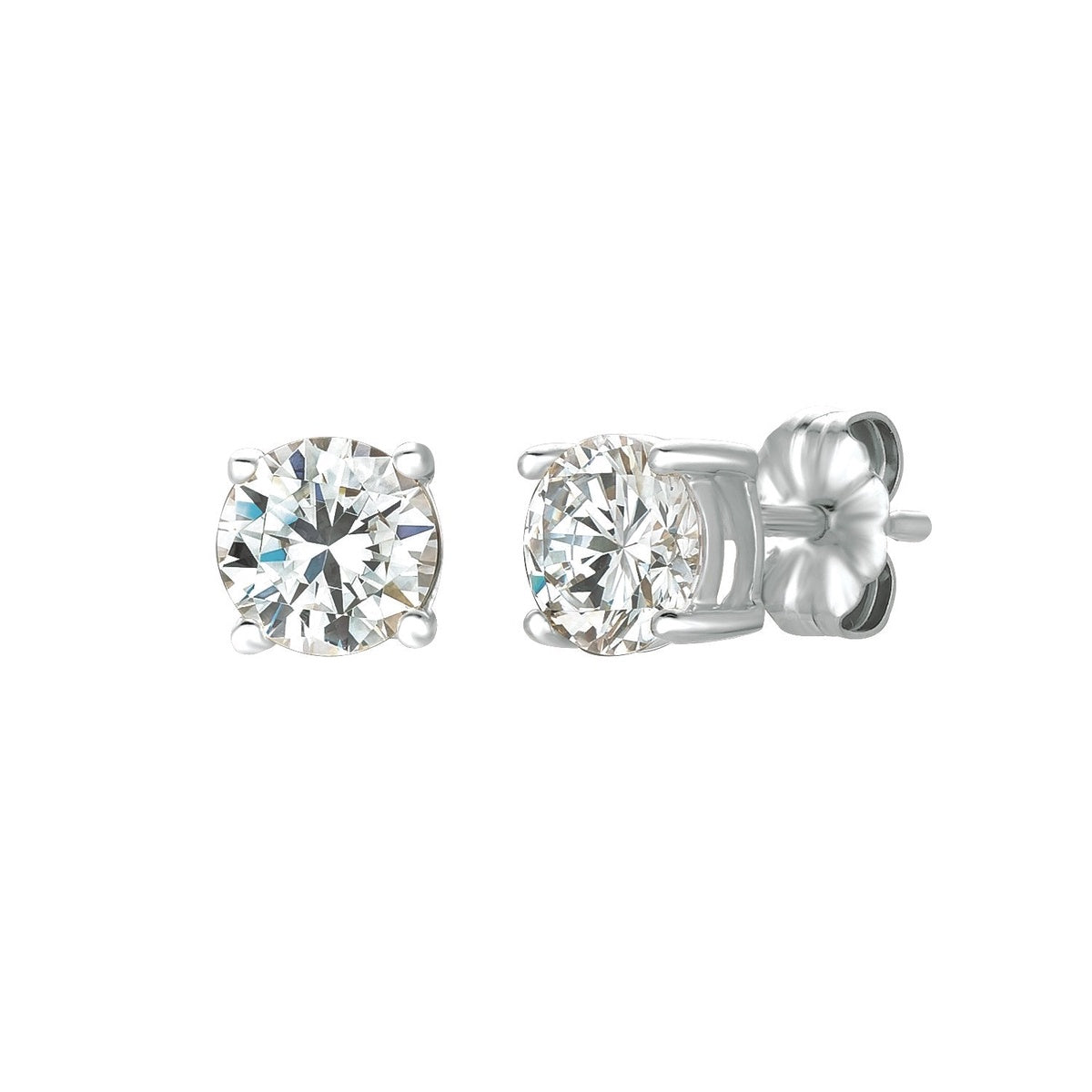  CRISLU .75ct Brilliant Stud Earrings in Platinum - Pure Platinum - Bonton