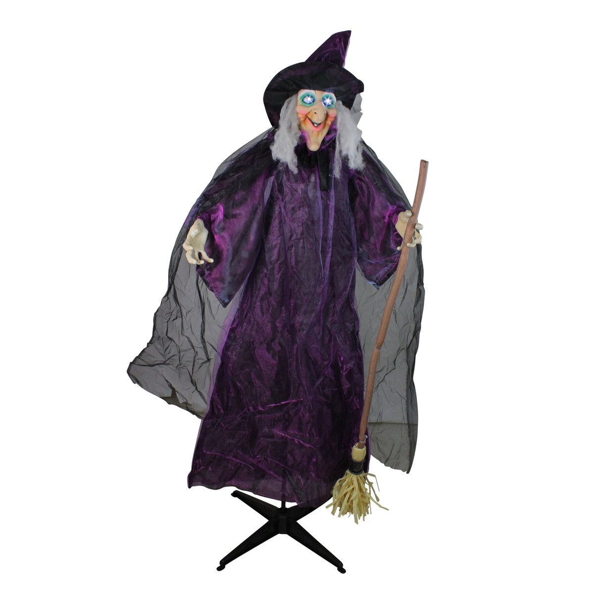  Northlight Lighted and Animated Witch Halloween Figure Decoration - 5.5' - Cool White Lights - Default Title - Bonton