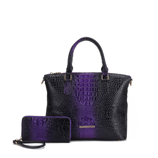 Liora Croc-Embossed Tote Bag and Set