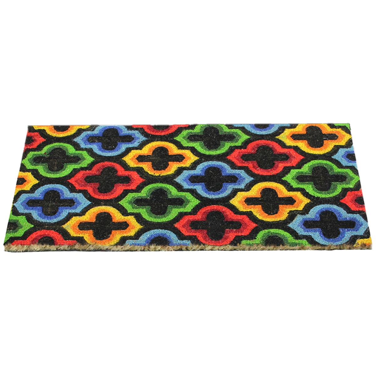  Northlight Red and Yellow Retro Quatrefoil Design Doormat 29