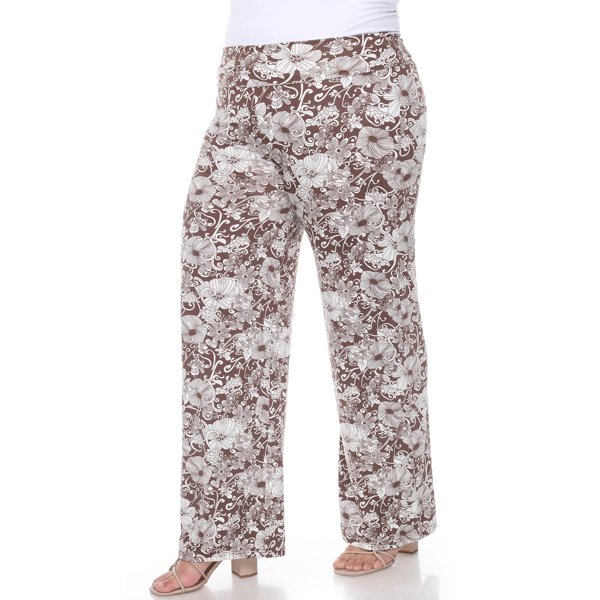  White Mark Plus Size Floral Paisley Palazzo Pants - 1x - Bonton