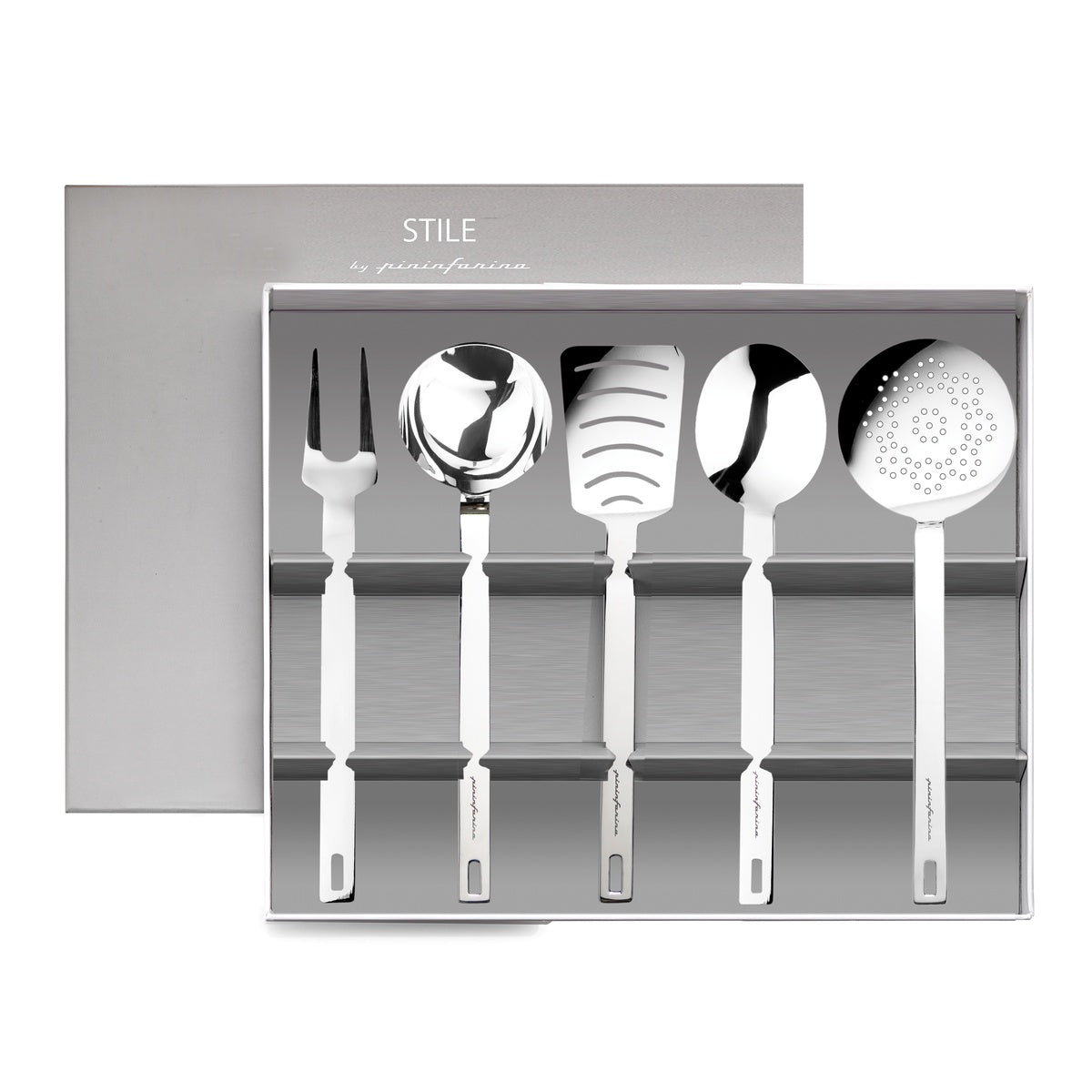  Mepra Stile Kitchen Tools With Box - Silver - Bonton