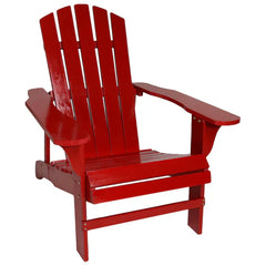 Coastal Bliss Painted Natural Fir Wood Lounge Adirondack Chair