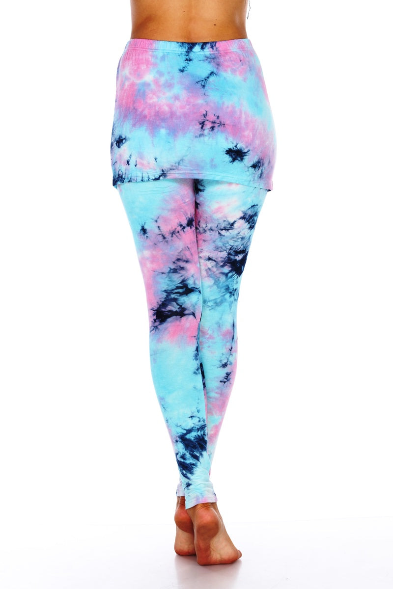  White Mark Tie Dye Skirted Leggings - XL - Bonton