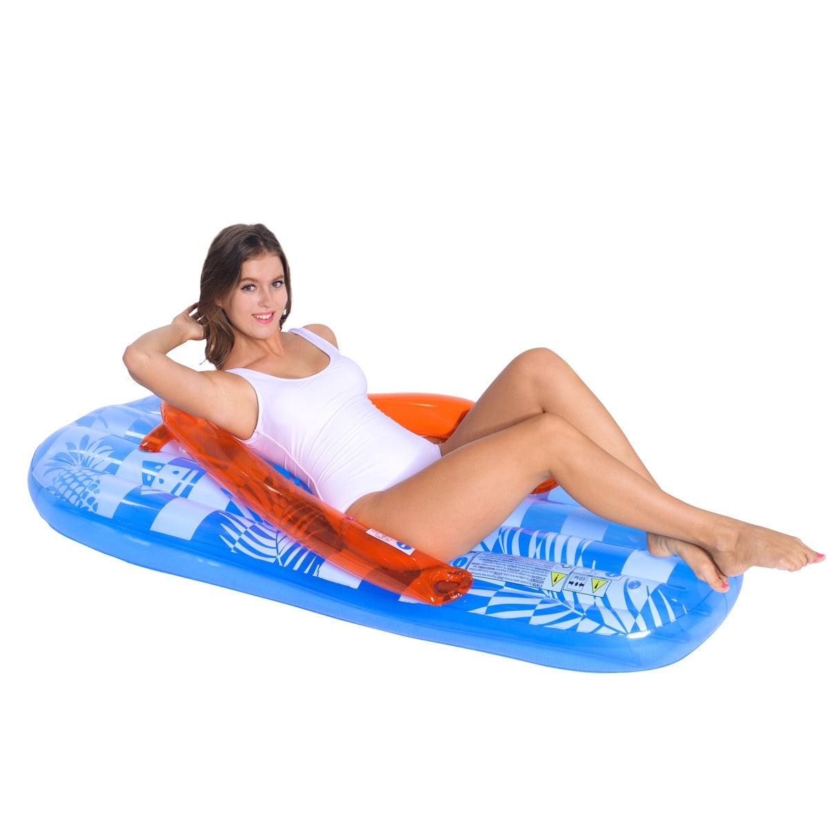  Pool Central 5.75' Inflatable Blue and Orange Jumbo Flip Flop Pool Float - Default Title - Bonton