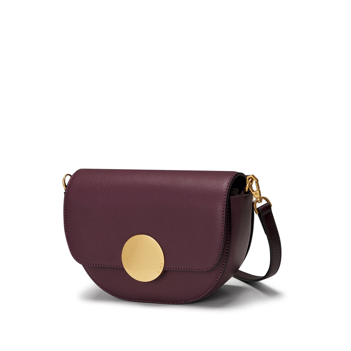  Oryany Lottie Saddle - Classic Small Crossbody - Eggplant - Bonton