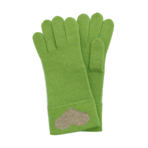 COLOR BLOCK GLOVES WITH HEART