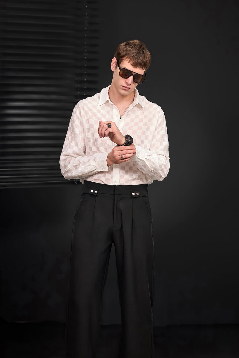  Barocco Kingsley Side-Tab Trousers BLACK - BLACK - Bonton