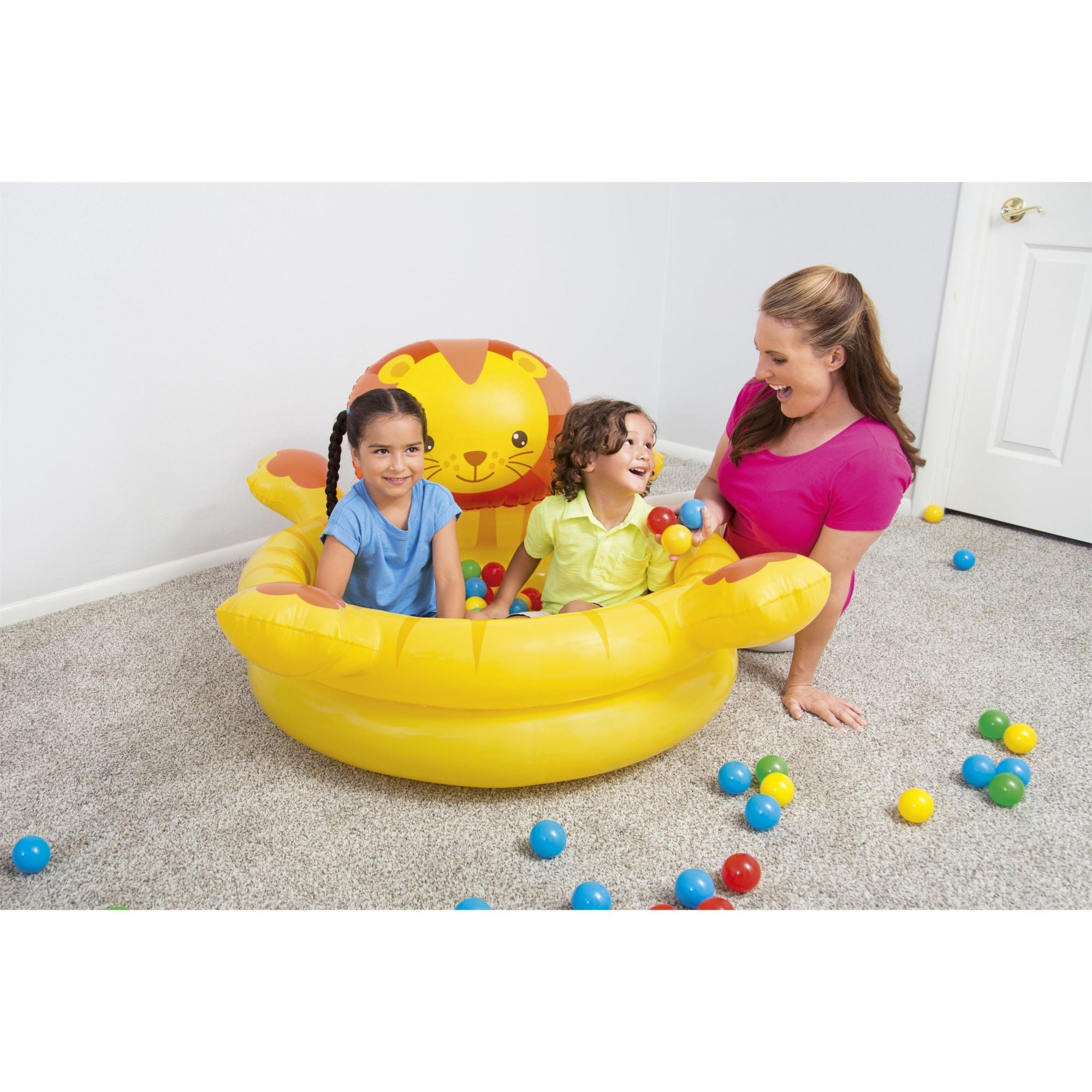  Bestway Up, In & Over 44 x 39 x 24 Inch Lion Ball Pit - Multi - Bonton