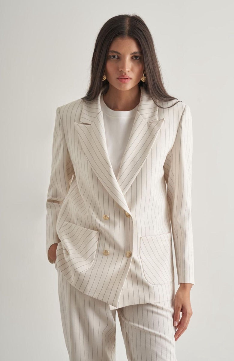  Mizalle Mizalle Women's Summer Blazer - Ecru - Bonton