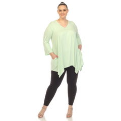 Plus Size Empire Waist V-Neck Tunic Top