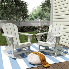 Outdoor Patio Porch Rocking Adirondack Chair, Set of 2