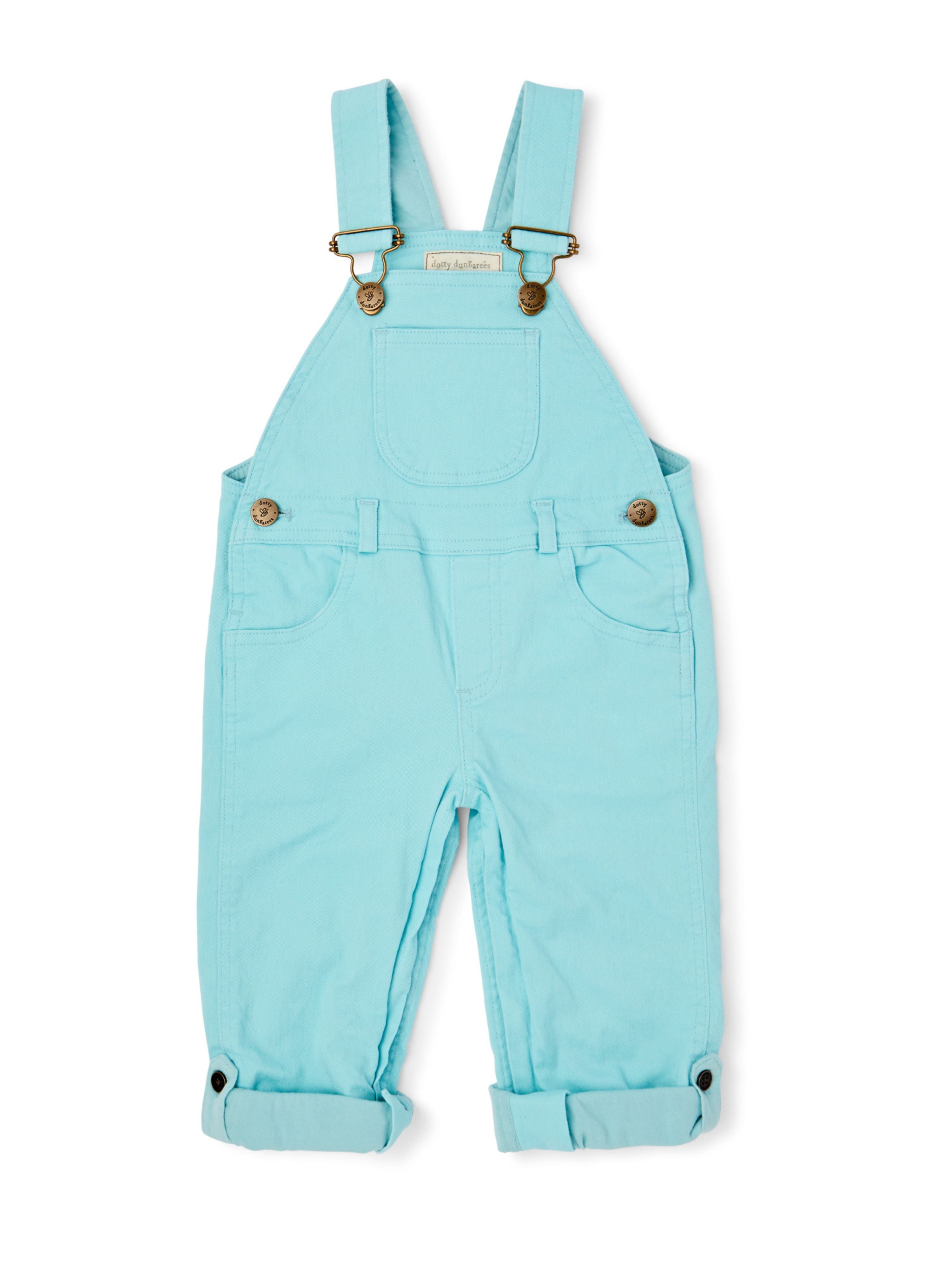  Dotty Dungarees Classic Summer Denim Overalls - Yellow - Bonton