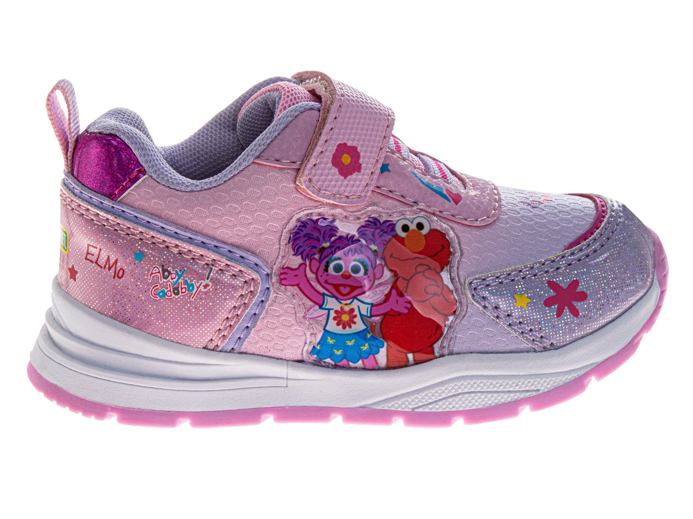  Josmo Sesame Street Girls Abby and Elmo Toddler Hook and Loop Lightup Sneakers - 7 - Bonton