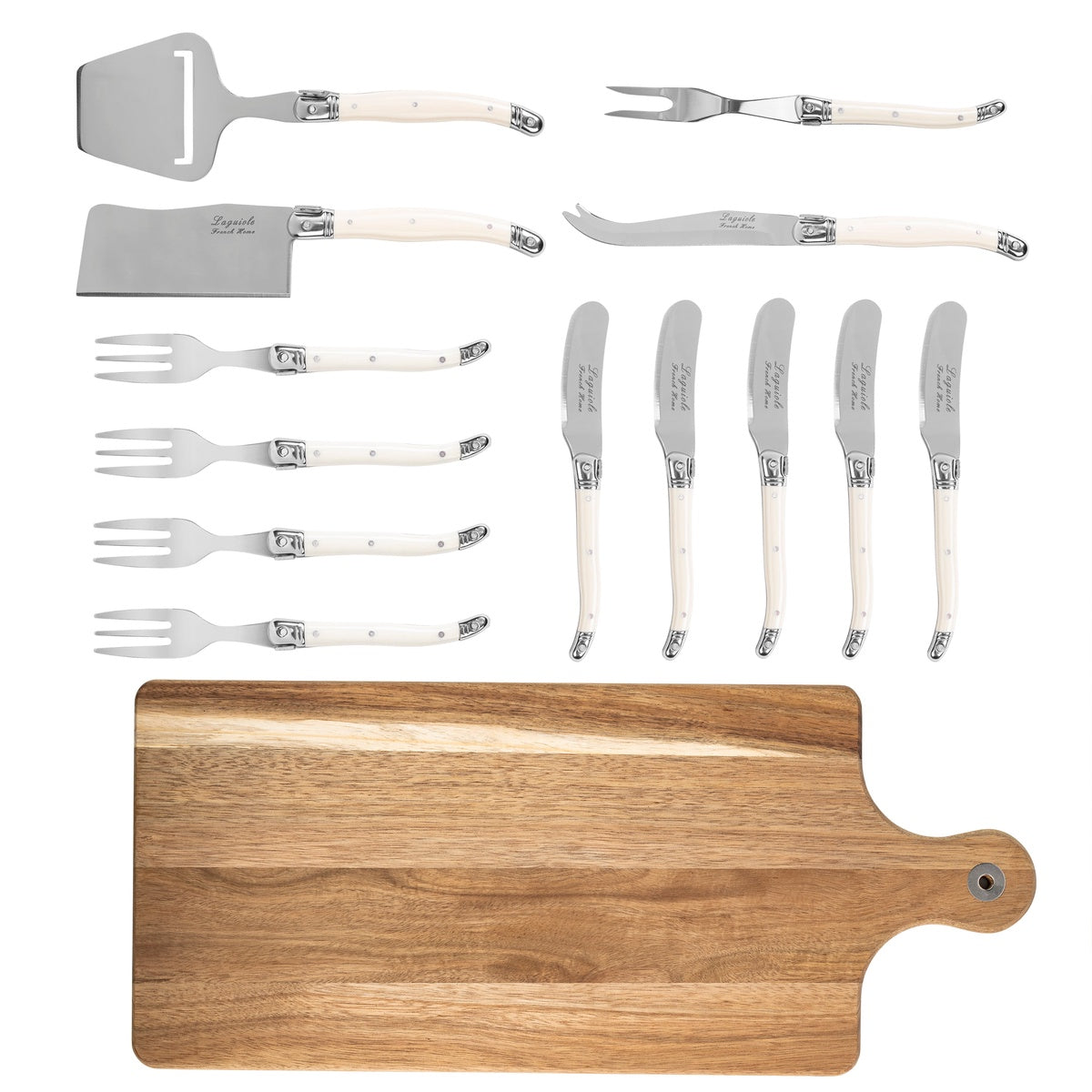  French Home 14-Piece Laguiole Charcuterie Set With Wood Serving Board - Default Title - Bonton