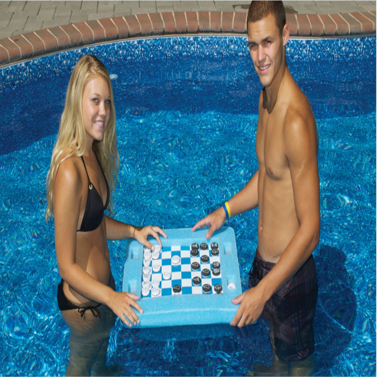  Swim Central Floating Checkers and Backgammon Magnetic Swimming Pool Board Game Combo - 20