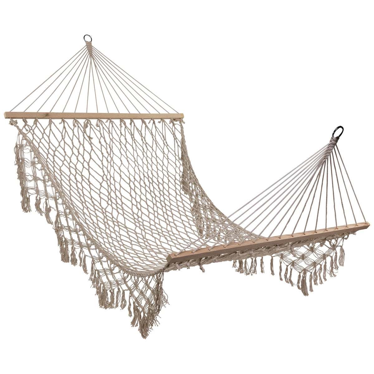  Northlight Lattice Macrame Rope Hammock With Wooden Bars - 74