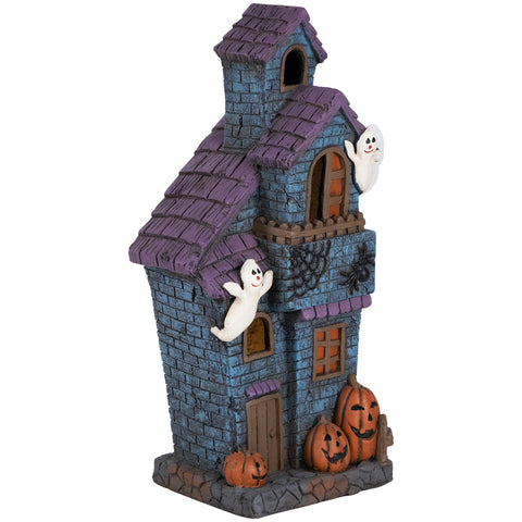 LED Lighted Haunted House With Ghosts Halloween Decoration - 22.75"