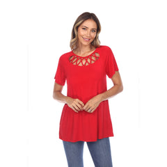 Women's Crisscross Cutout Short Sleeve Top