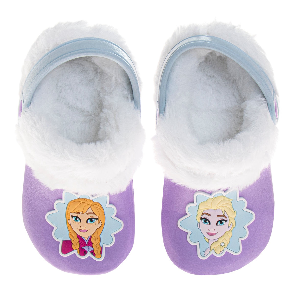  Josmo Disney Frozen Anna and Elsa Fuzzy Fleece Lined Clogs for Girls Winter Warm Plush Garden Shoes (Toddler) - 5-6 - Bonton
