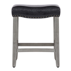 24" Upholstered Saddle Seat Single Counter Stool