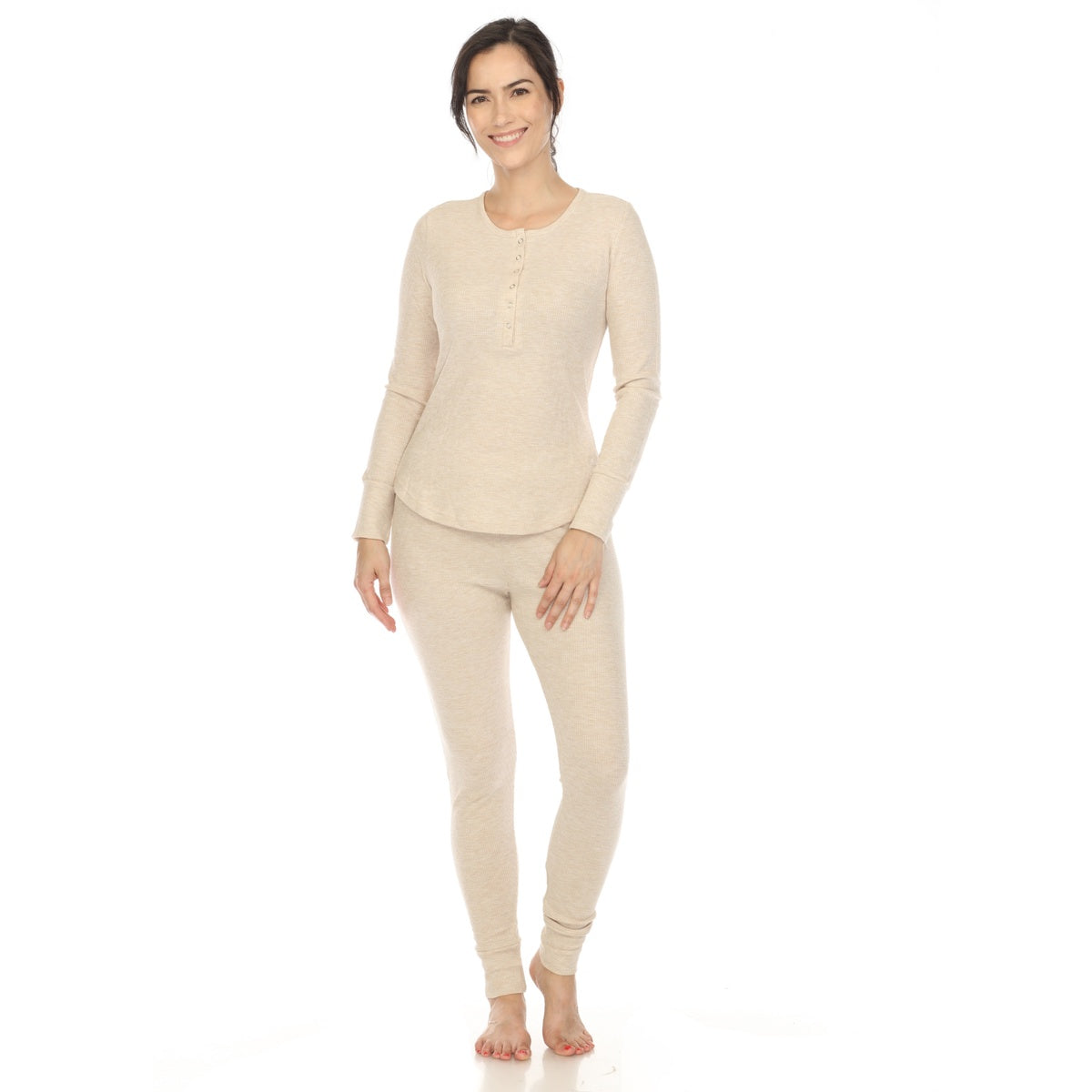  White Mark Women's Waffle Pajama Set - S - Bonton