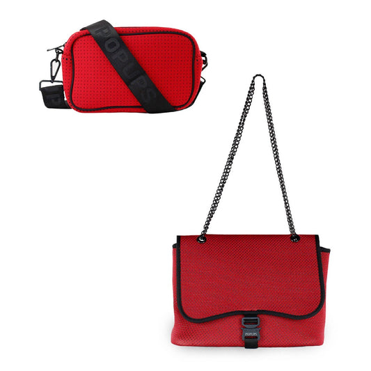 Camera Bag + Flap Crossbody - Red