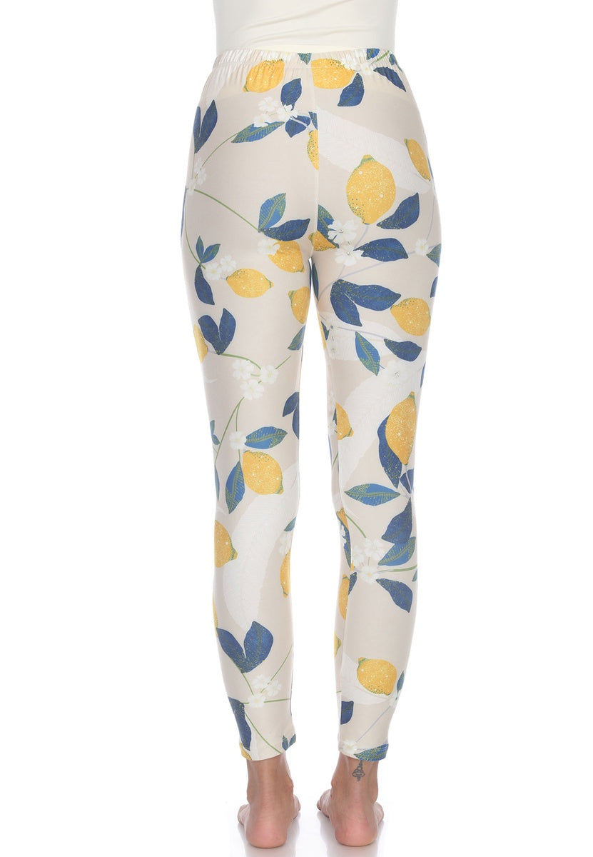  White Mark Super Soft Tropical Printed Leggings - one size - Bonton