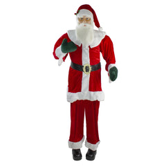 72" Red and White Life Size Plush Santa Claus Standing Christmas Figure