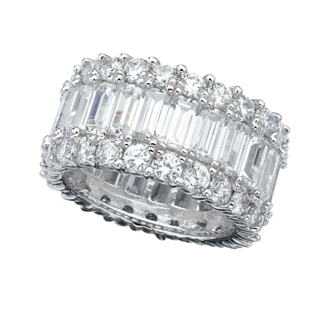  CRISLU Baguette Eternity Band in Platinum - XX - Bonton